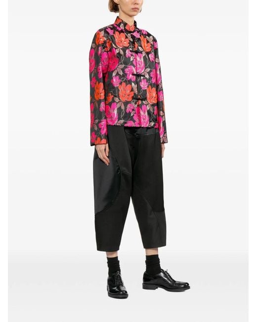 Comme des Garçons Red Floral Pattern Jacket
