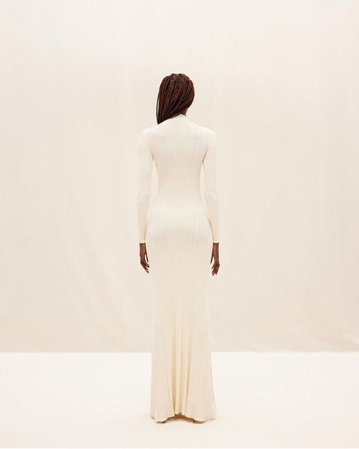 Jacquemus White Lenzuolo Pleated Long Dress