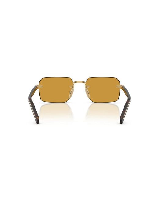 Prada Metallic Eyewear Rectangle Rimless Frame Sunglasses for men