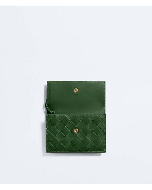Bottega Veneta Green Andiamo Zipped Card Case