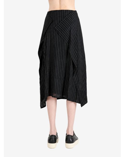 Y's Yohji Yamamoto Black O-Wrap Flare Skirt