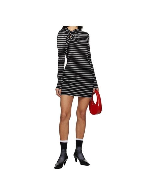 MSGM Black Striped Mini Dress