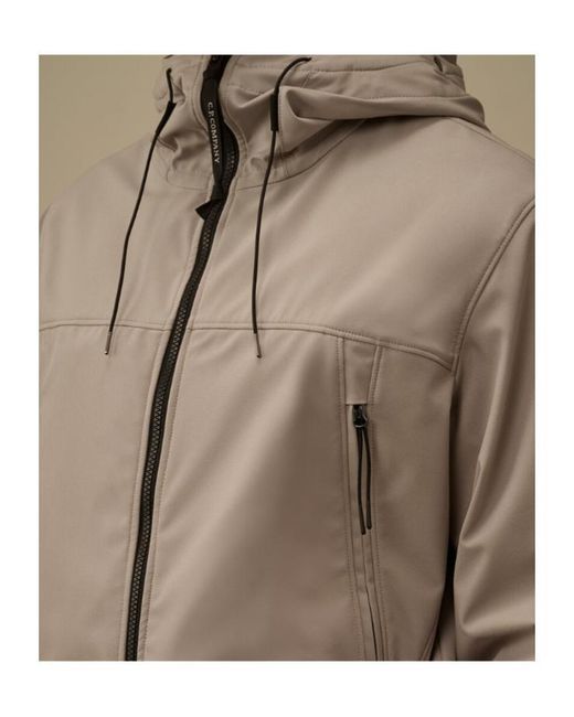 C P Company Brown Goggle Hooded Zip-Up Jacket for men