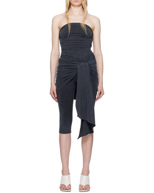 Alexander Wang Blue Off-Shoulder Layered Playsuit