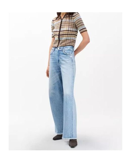 Rag & Bone Blue Wide-Leg Jeans