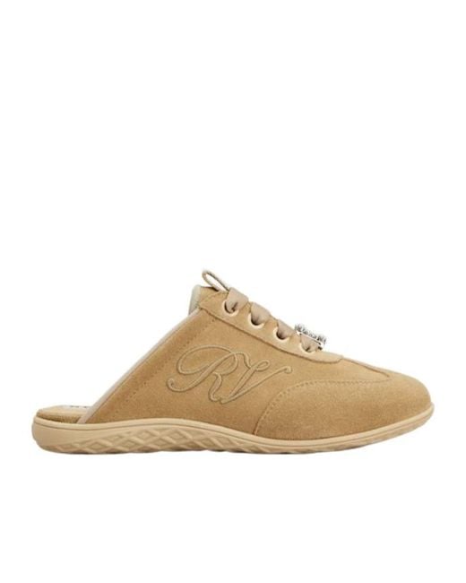 Roger Vivier Natural Viv Low Mules