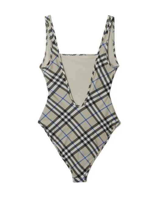 Burberry Gray Classics Check Swimsuit