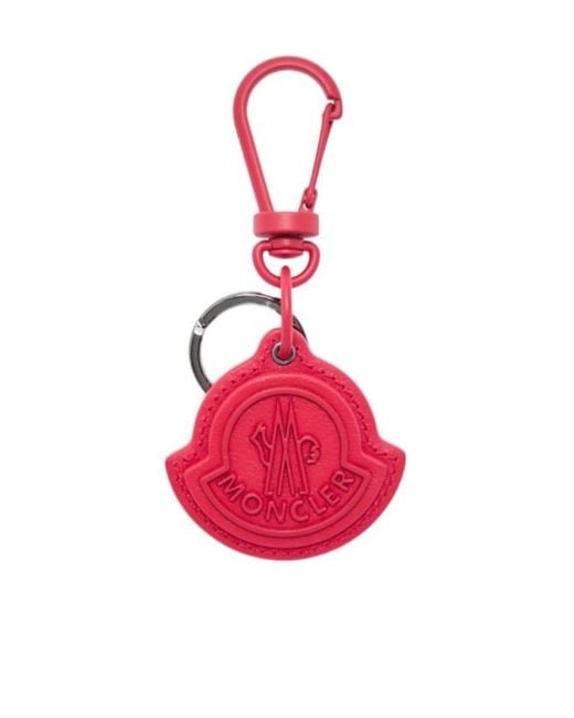 Moncler Pink Logo-Pendant Keychain for men