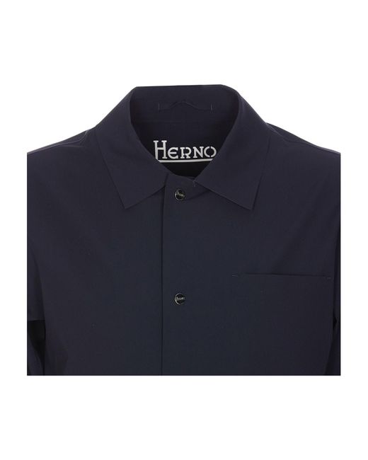 Herno Black Long-Sleeved Buttoned Shirt for men