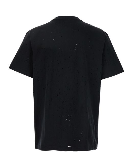 Purple Brand Black Ripped T-Shirt for men