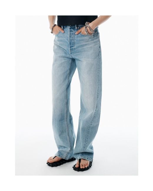 Alexander Wang Blue Mid-Waisted Wide-Leg Jeans