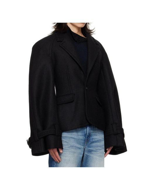 Egonlab Black Raglan Tailoring Blazer for men