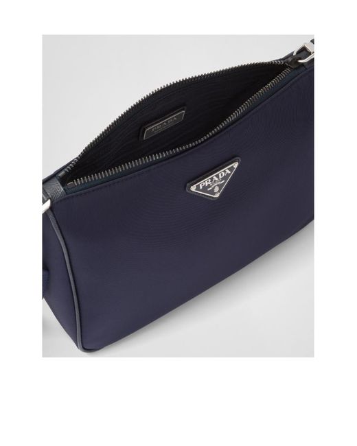 Prada Blue Re-Nylon And Saffiano Leather Shoulder Bag for men