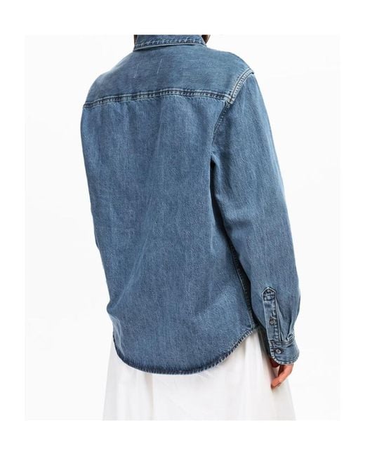 AMI Blue Long Sleeve Denim Shirt for men