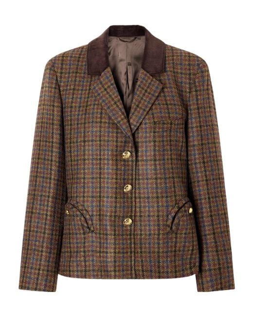 Blazé Milano Brown Checked Wool Blazer