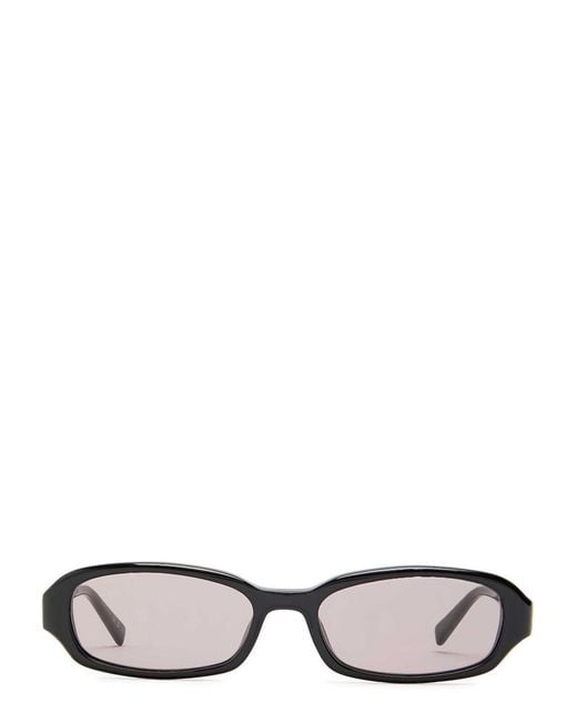Saint Laurent White Erin Narrow Rectangle-Frame Sunglasses