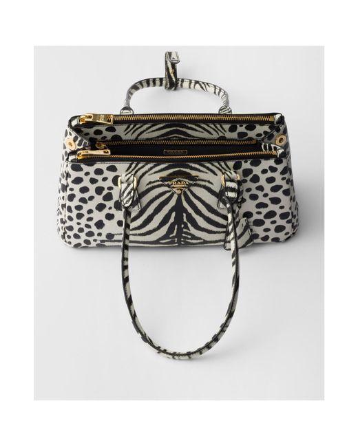 Prada Black Galleria Medium Printed Saffiano Leather Bag