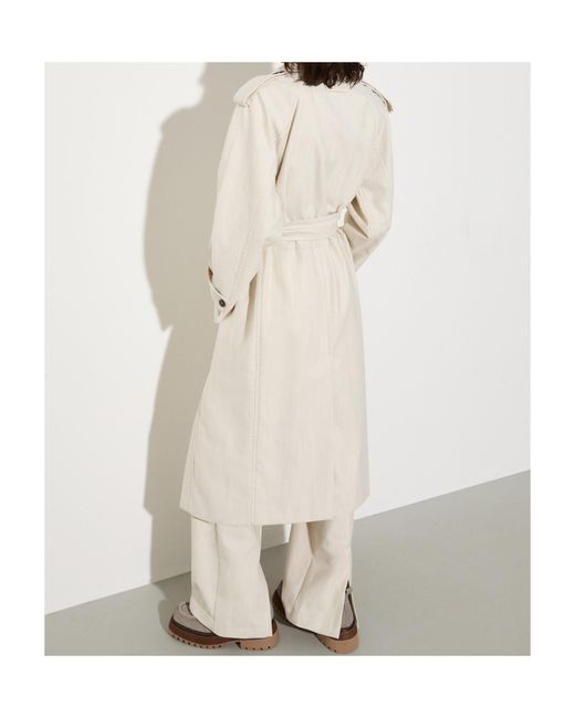 MAX&Co. White Undyed Gabardine Trench Coat