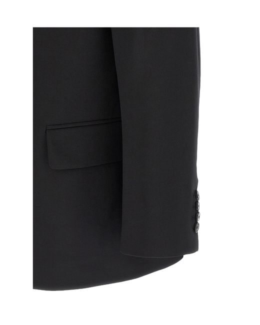 Dries Van Noten Black Oversized Double-Breasted Boiser Blazer for men