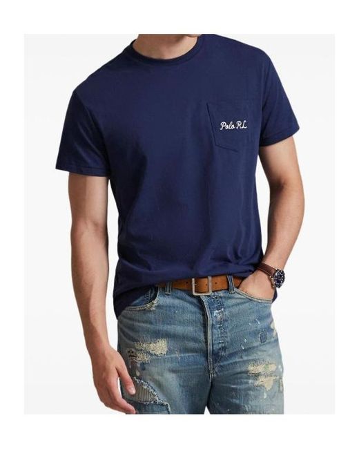 Polo Ralph Lauren Blue Polo Bear Printed Crewneck T-Shirt for men
