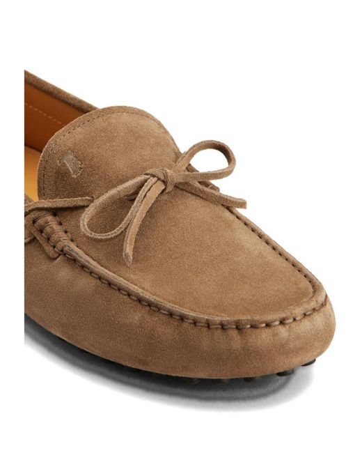 Tod's Brown Logo Detailed Lace-Up Boat Shoes for men