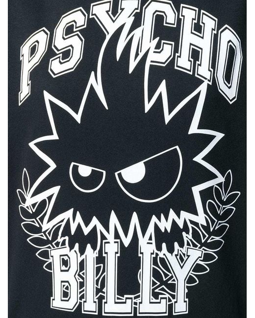 McQ Alexander McQueen Black Psycho Billy Cartoon Printed T-Shirt