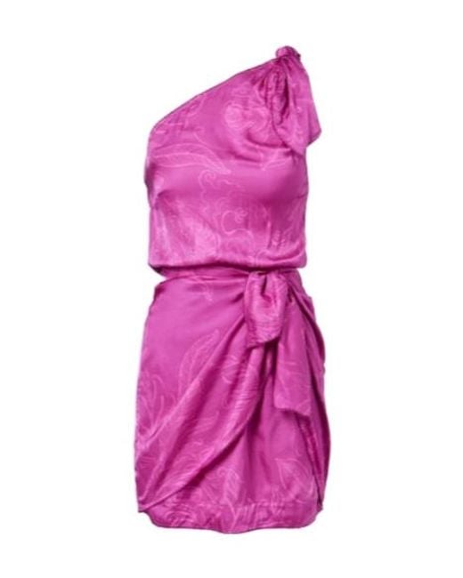 Poupette Pink Celie Satin Jacquard Minidress