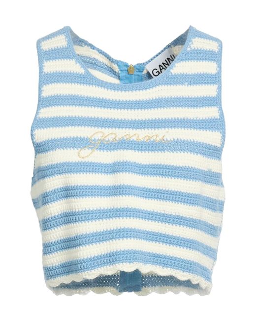 Ganni Blue Crochet Vest