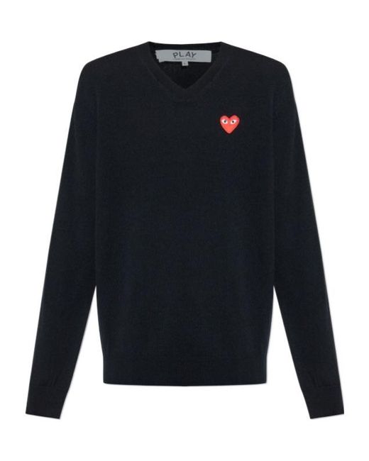 COMME DES GARÇONS PLAY Blue Long-Sleeved Sweater for men