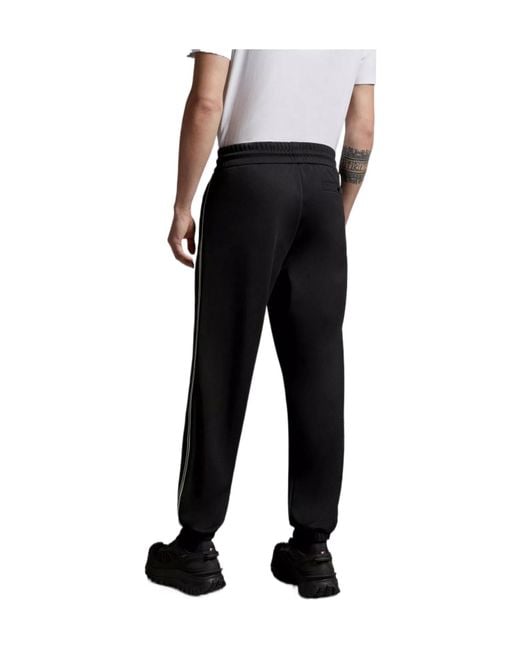 Moncler Black Side-Stripe Track Pants for men