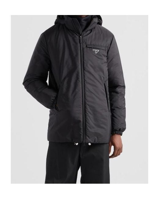 Prada Black Medium-Weight Re-Nylon Down Jacket for men