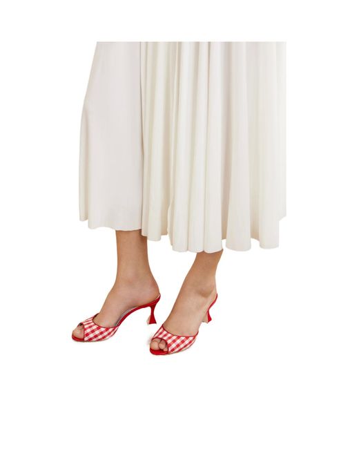 Manolo Blahnik Pink Gingham Open-Toe Mules