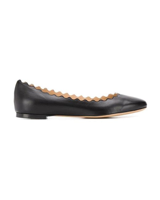 Chloé Black Lace Decorative Ballet Shoes