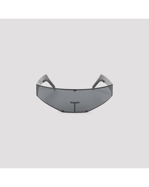 Rick Owens White Integrated Rectangle Sunglasses for men