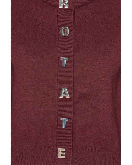 ROTATE BIRGER CHRISTENSEN Red Firm Knit Cardigan