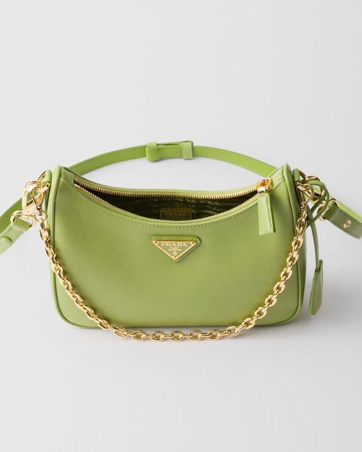 Prada Green Re-Edition Saffiano Leather Mini-Bag