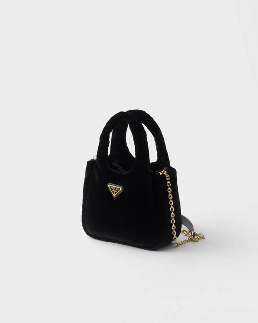 Prada Black Padded Velvet Mini Handbag