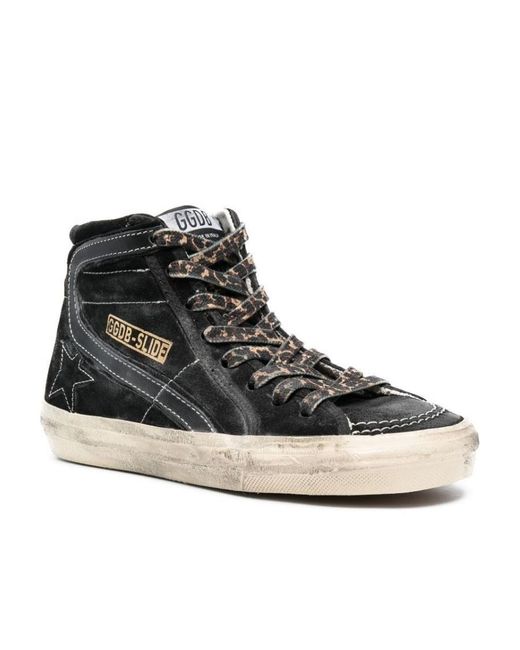 Golden Goose Deluxe Brand Black Slide High-Top Lace-Up Sneakers