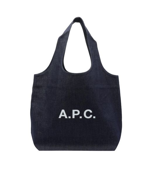 A.P.C. Blue Ninon Tote Bag Canvas Cohiz-M61565