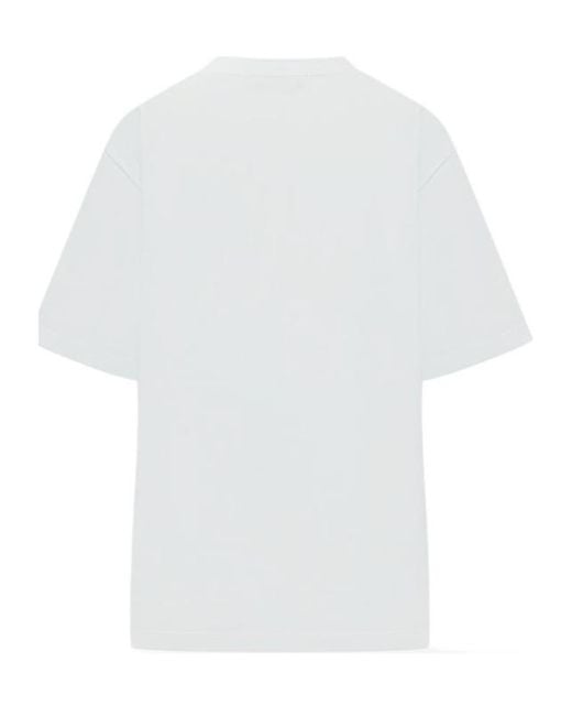 MSGM White Embellished Logo T-Shirt