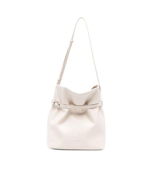 Emporio Armani White Belted Shoulder Bag