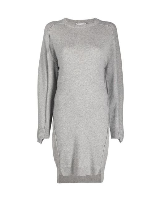 Stella McCartney Gray Drop Shoulder Knitted Dress