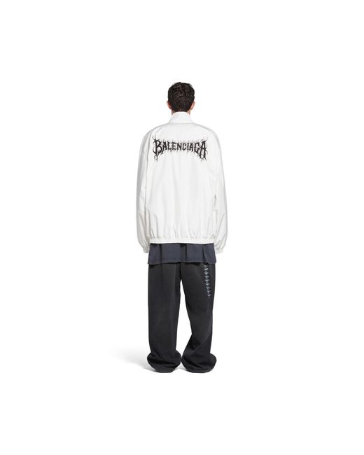 Balenciaga White Diy Metal Outline Tracksuit Zipper Casual Jacket for men