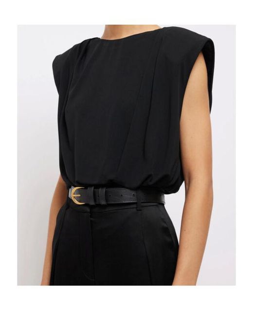 Jonathan Simkhai Black Daton Draped Top