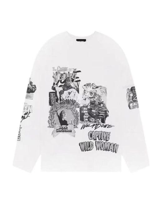 we11done White Printed Long-Sleeved T-Shirt for men