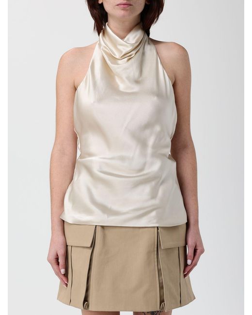 Balmain White Halter Neck Top