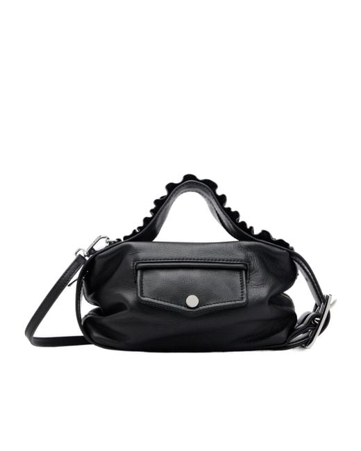 Simone Rocha Black Mini Biker Frill Belt Bag