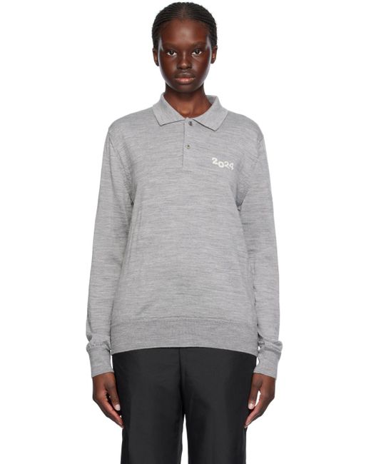 Comme des Garçons Gray Wool Polo Shirt