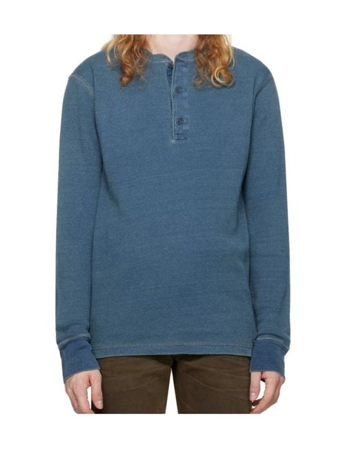 RRL Blue Ralph Lauren Button-Plaquet Knitted T-Shirt for men