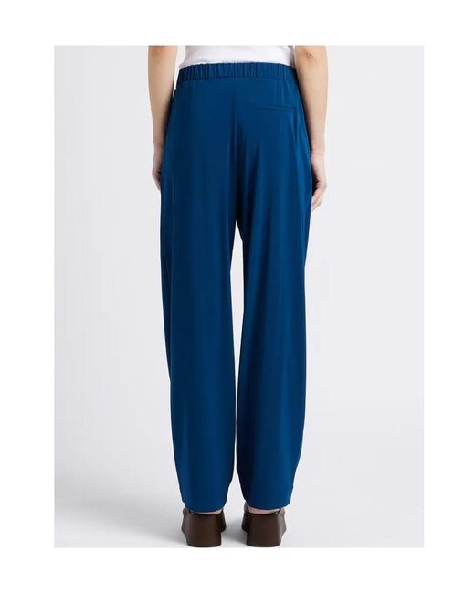 Max Mara Blue Plain Knit Crepe Trousers